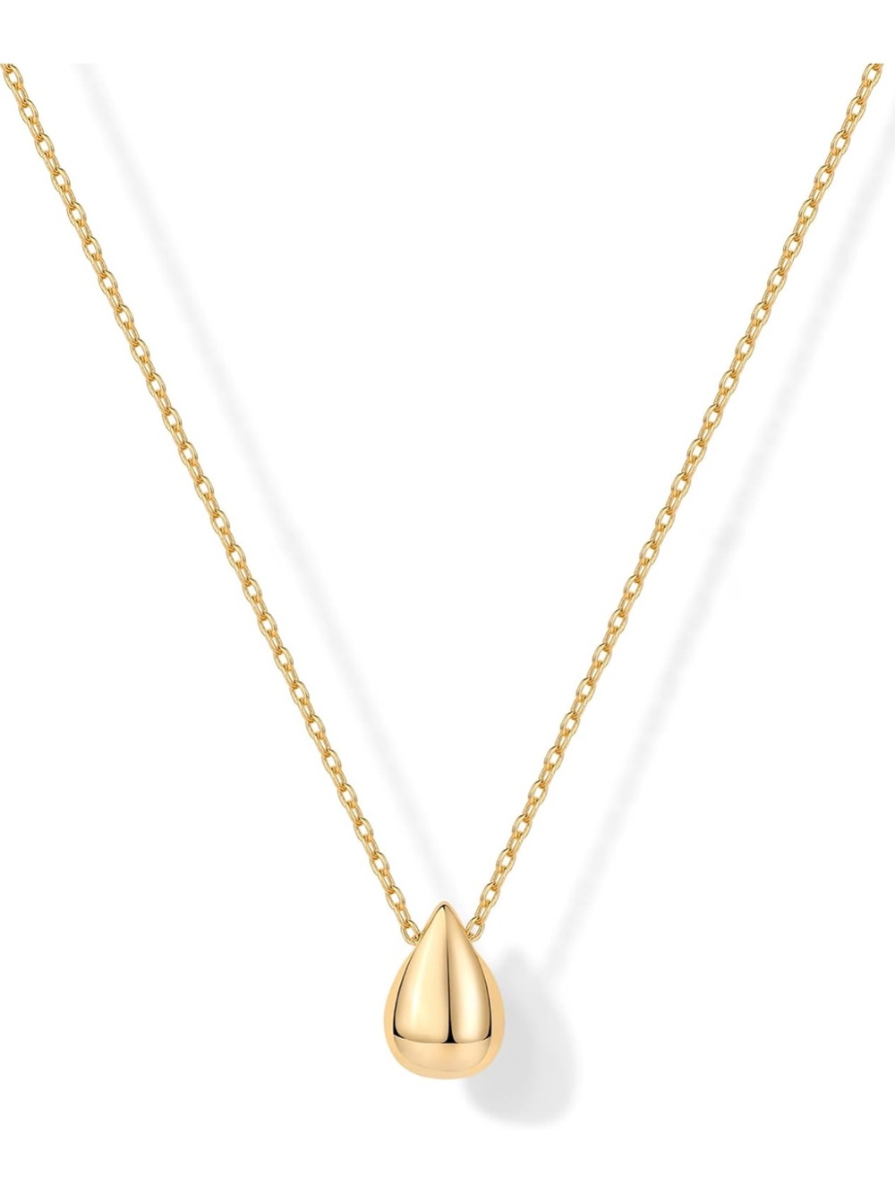 Gold Teardrop Pendant Necklace